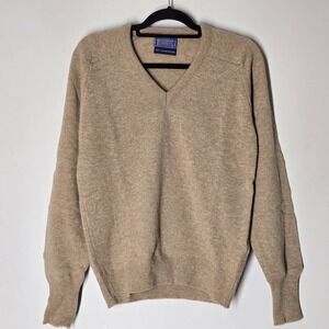Vtg Pendleton Country Traditionals Mens  Lambs Wool V-Neck Sweater M Preppy FLAW